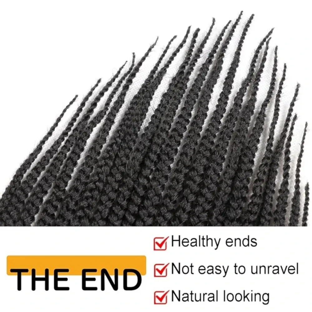26 Inch Pre-Looped Crochet Box Braids Natural Black Synthetic Hair 6 Packs